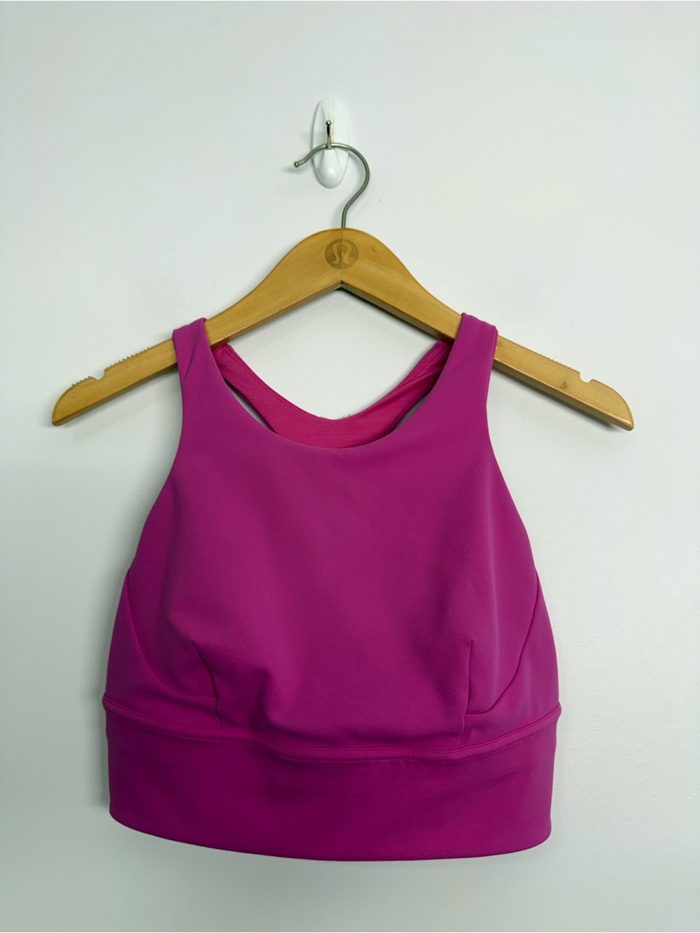 Lululemon Wunder Train Long-Line Bra Med Support C/D Cups Sonic Pink Sz 10